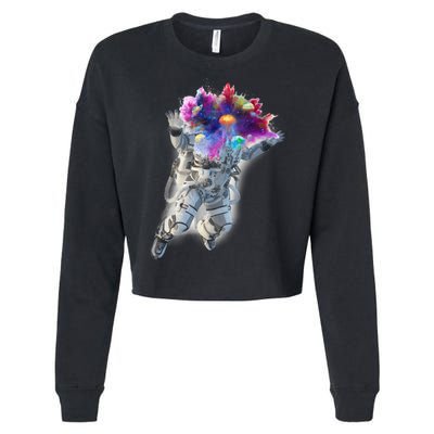 Astronaut Universe Planet Explosion Cropped Pullover Crew