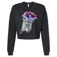 Astronaut Universe Planet Explosion Cropped Pullover Crew