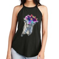 Astronaut Universe Planet Explosion Women's Perfect Tri Rocker Tank