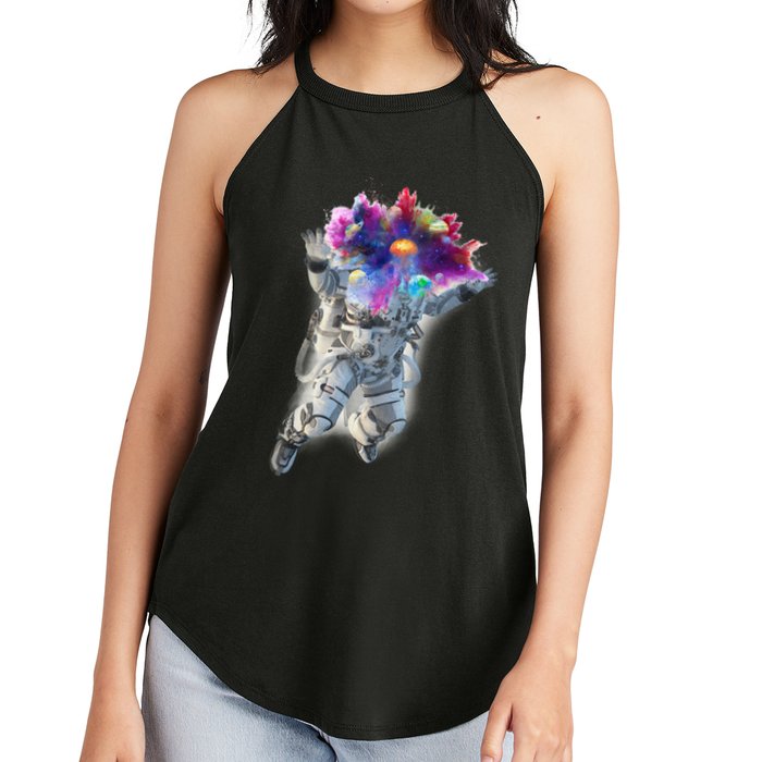 Astronaut Universe Planet Explosion Women's Perfect Tri Rocker Tank