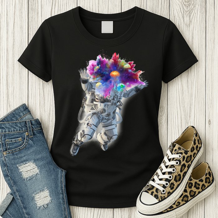 Astronaut Universe Planet Explosion Womens T-Shirt