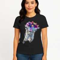 Astronaut Universe Planet Explosion Womens T-Shirt