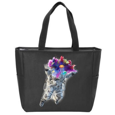 Astronaut Universe Planet Explosion Zip Tote Bag