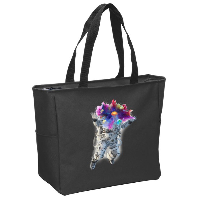Astronaut Universe Planet Explosion Zip Tote Bag