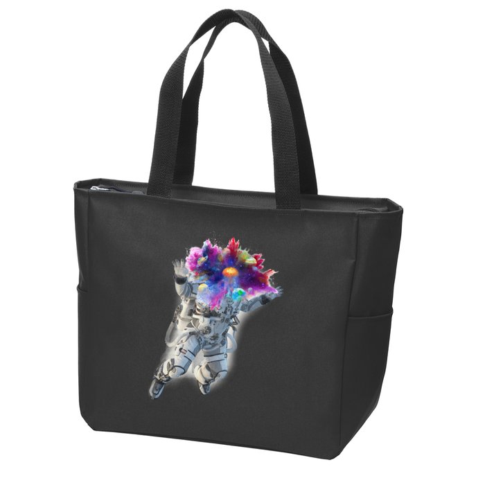 Astronaut Universe Planet Explosion Zip Tote Bag