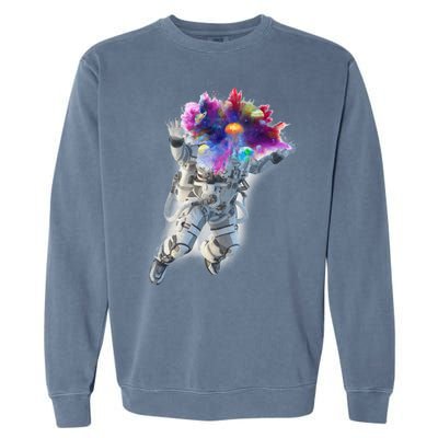 Astronaut Universe Planet Explosion Garment-Dyed Sweatshirt