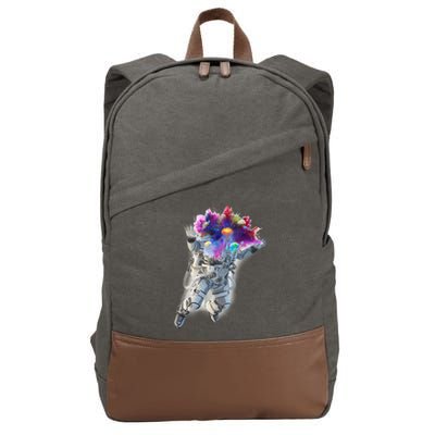 Astronaut Universe Planet Explosion Cotton Canvas Backpack