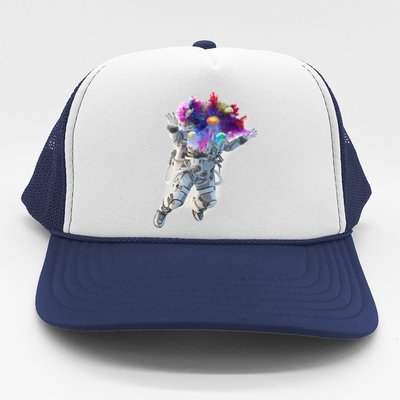 Astronaut Universe Planet Explosion Trucker Hat