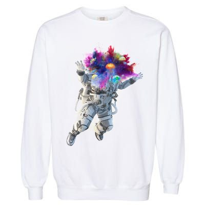 Astronaut Universe Planet Explosion Garment-Dyed Sweatshirt
