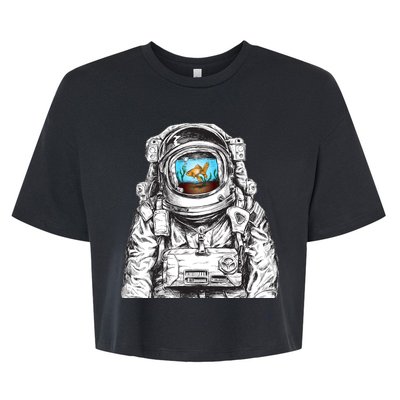 Astronaut With Goldfish Bella+Canvas Jersey Crop Tee