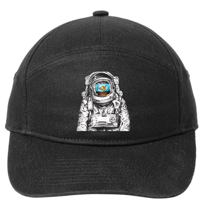 Astronaut With Goldfish 7-Panel Snapback Hat