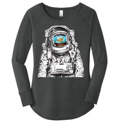 Astronaut With Goldfish Women's Perfect Tri Tunic Long Sleeve Shirt