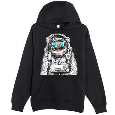 Astronaut With Goldfish Premium Pullover Hoodie
