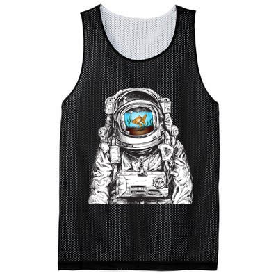Astronaut With Goldfish Mesh Reversible Basketball Jersey Tank