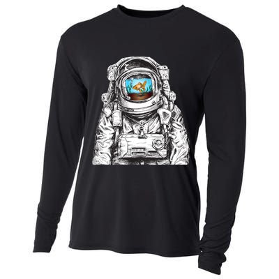 Astronaut With Goldfish Cooling Performance Long Sleeve Crew