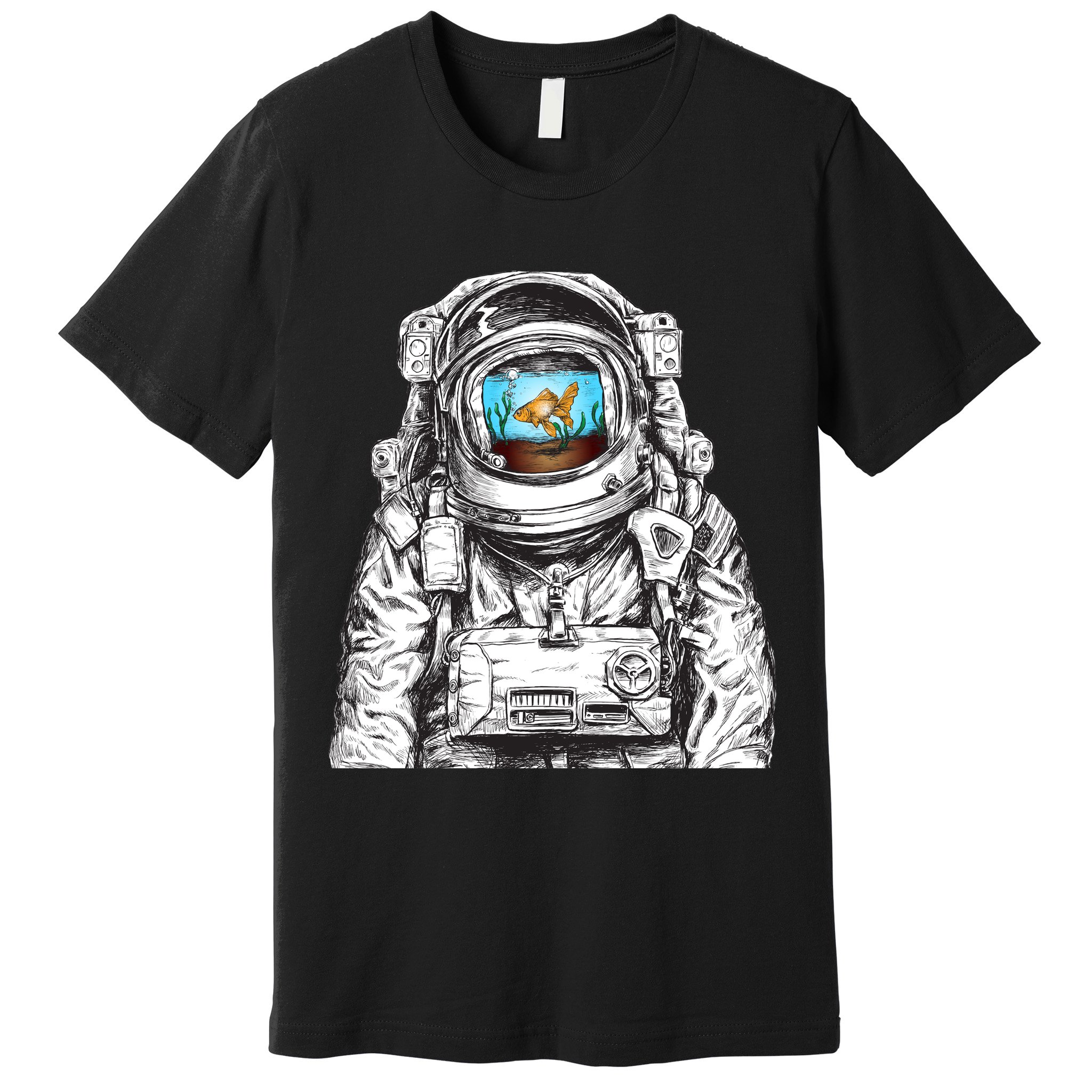 Astronaut With Goldfish Premium T-Shirt