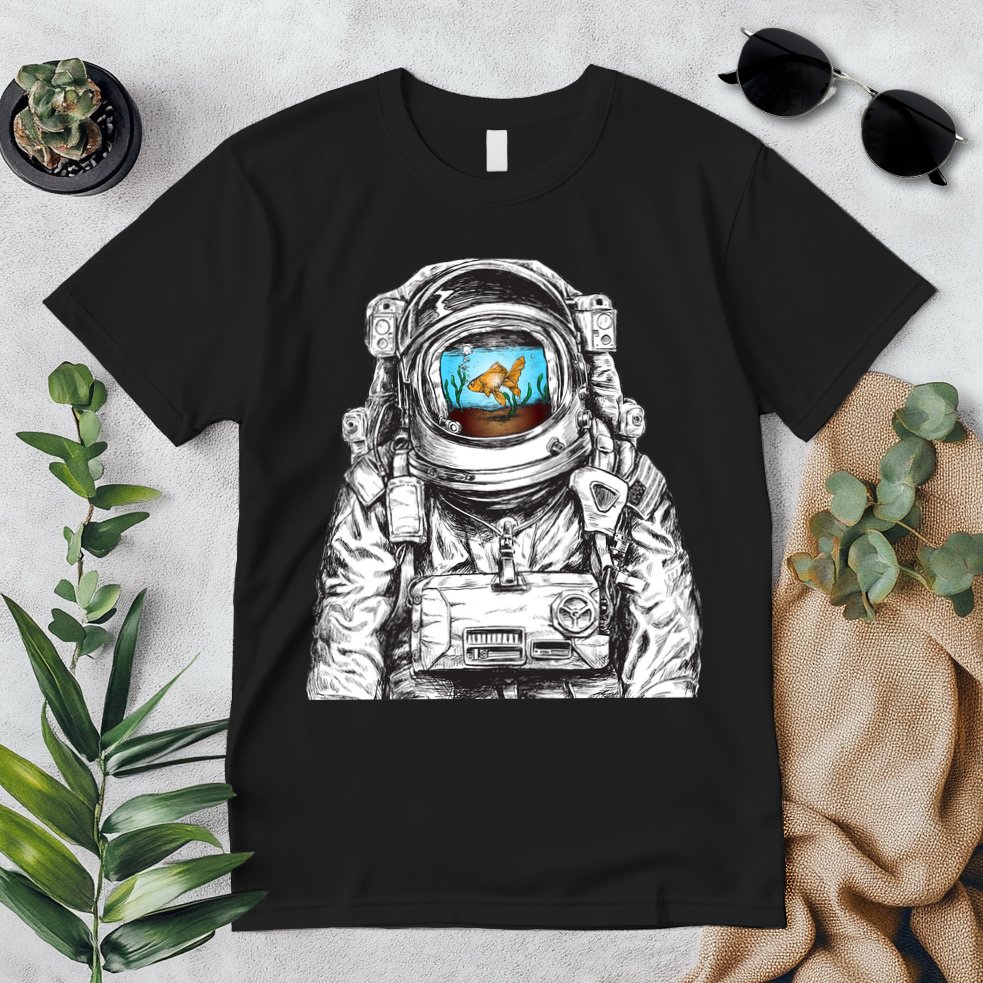 Astronaut With Goldfish Premium T-Shirt