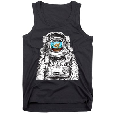 Astronaut With Goldfish Tank Top