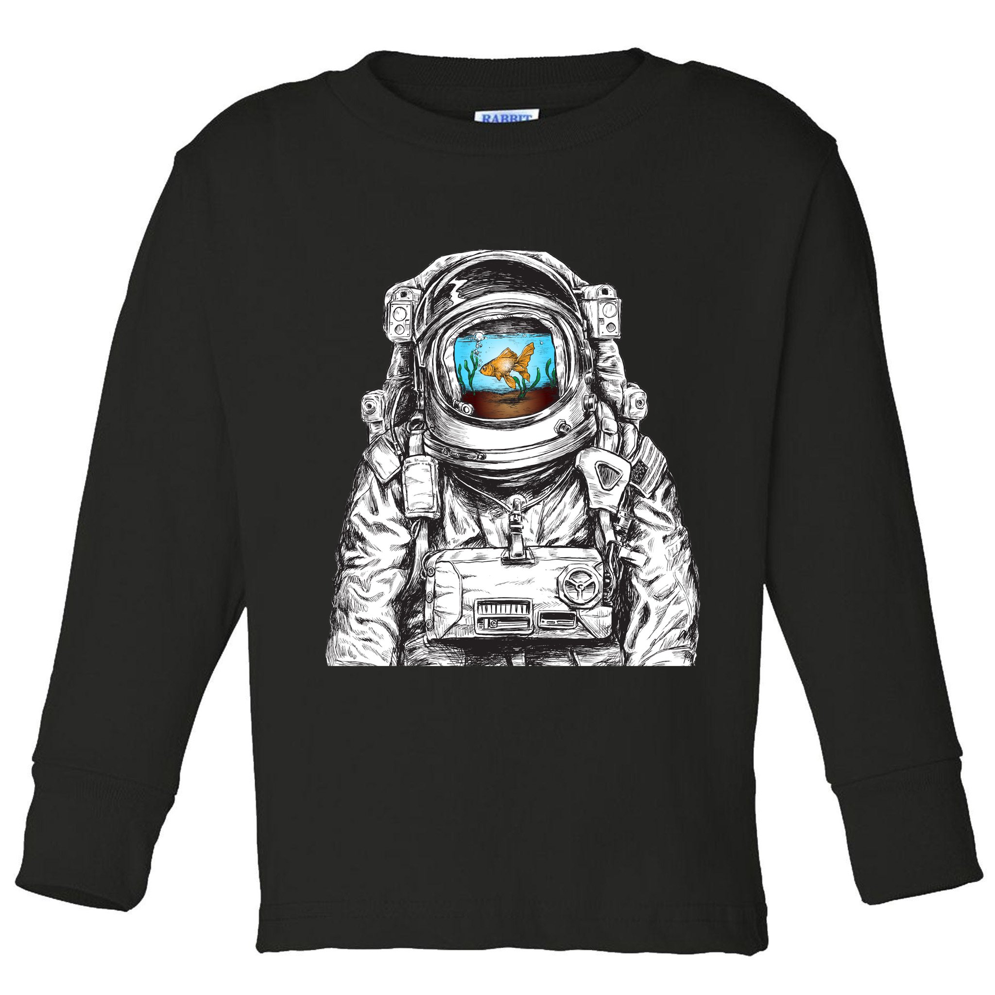 Astronaut With Goldfish Toddler Long Sleeve Shirt