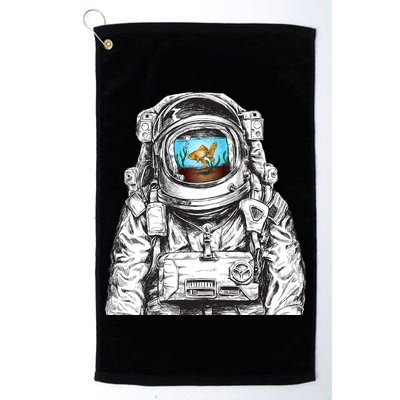 Astronaut With Goldfish Golf Towel