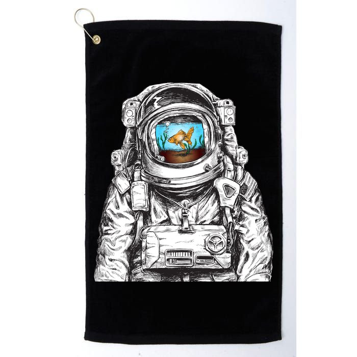 Astronaut With Goldfish Golf Towel