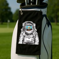 Astronaut With Goldfish Golf Towel