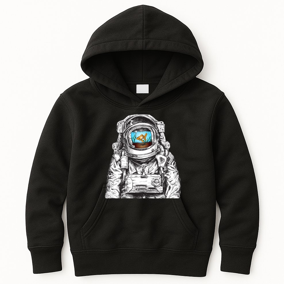 Astronaut With Goldfish Kids Hoodie