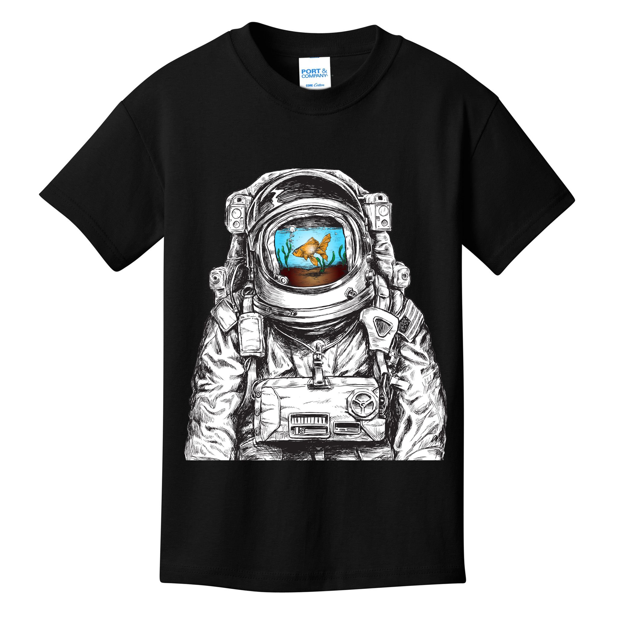 Astronaut With Goldfish Kids T-Shirt