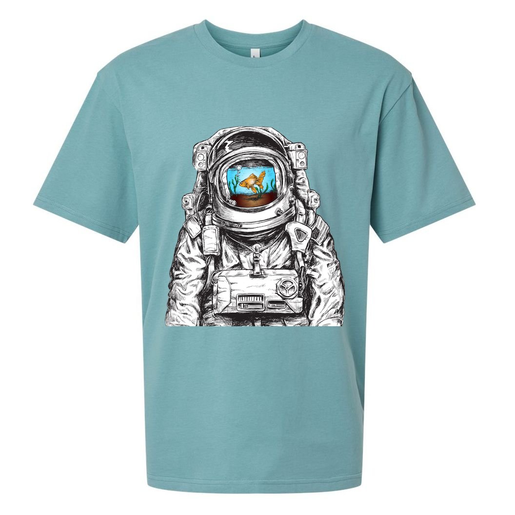 Astronaut With Goldfish Sueded Cloud Jersey T-Shirt