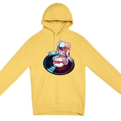 Astronaut Yoga Music Record Premium Pullover Hoodie