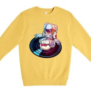 Astronaut Yoga Music Record Premium Crewneck Sweatshirt