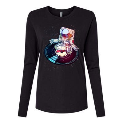 Astronaut Yoga Music Record Womens Cotton Relaxed Long Sleeve T-Shirt