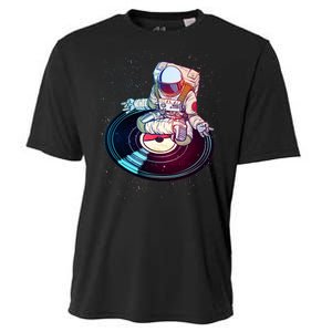 Astronaut Yoga Music Record Cooling Performance Crew T-Shirt