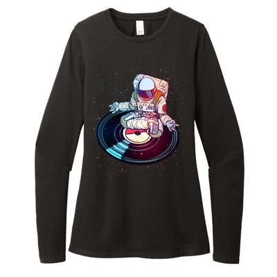 Astronaut Yoga Music Record Womens CVC Long Sleeve Shirt