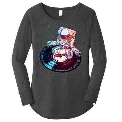 Astronaut Yoga Music Record Women's Perfect Tri Tunic Long Sleeve Shirt