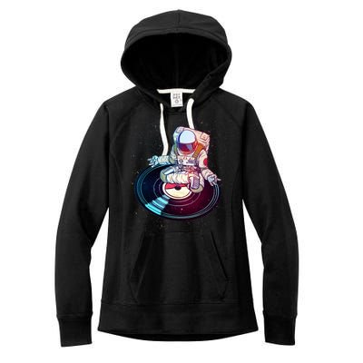 Astronaut Yoga Music Record Women's Fleece Hoodie