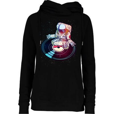 Astronaut Yoga Music Record Womens Funnel Neck Pullover Hood