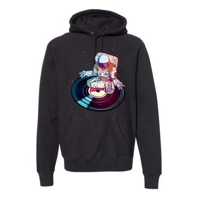 Astronaut Yoga Music Record Premium Hoodie