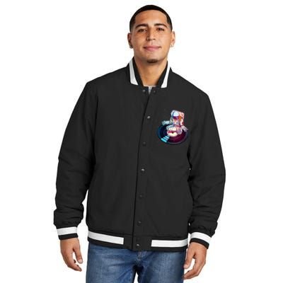 Astronaut Yoga Music Record Insulated Varsity Jacket