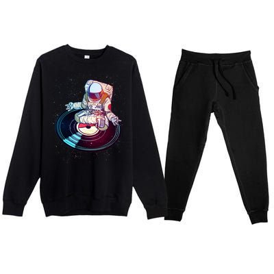 Astronaut Yoga Music Record Premium Crewneck Sweatsuit Set