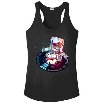 Astronaut Yoga Music Record Ladies PosiCharge Competitor Racerback Tank