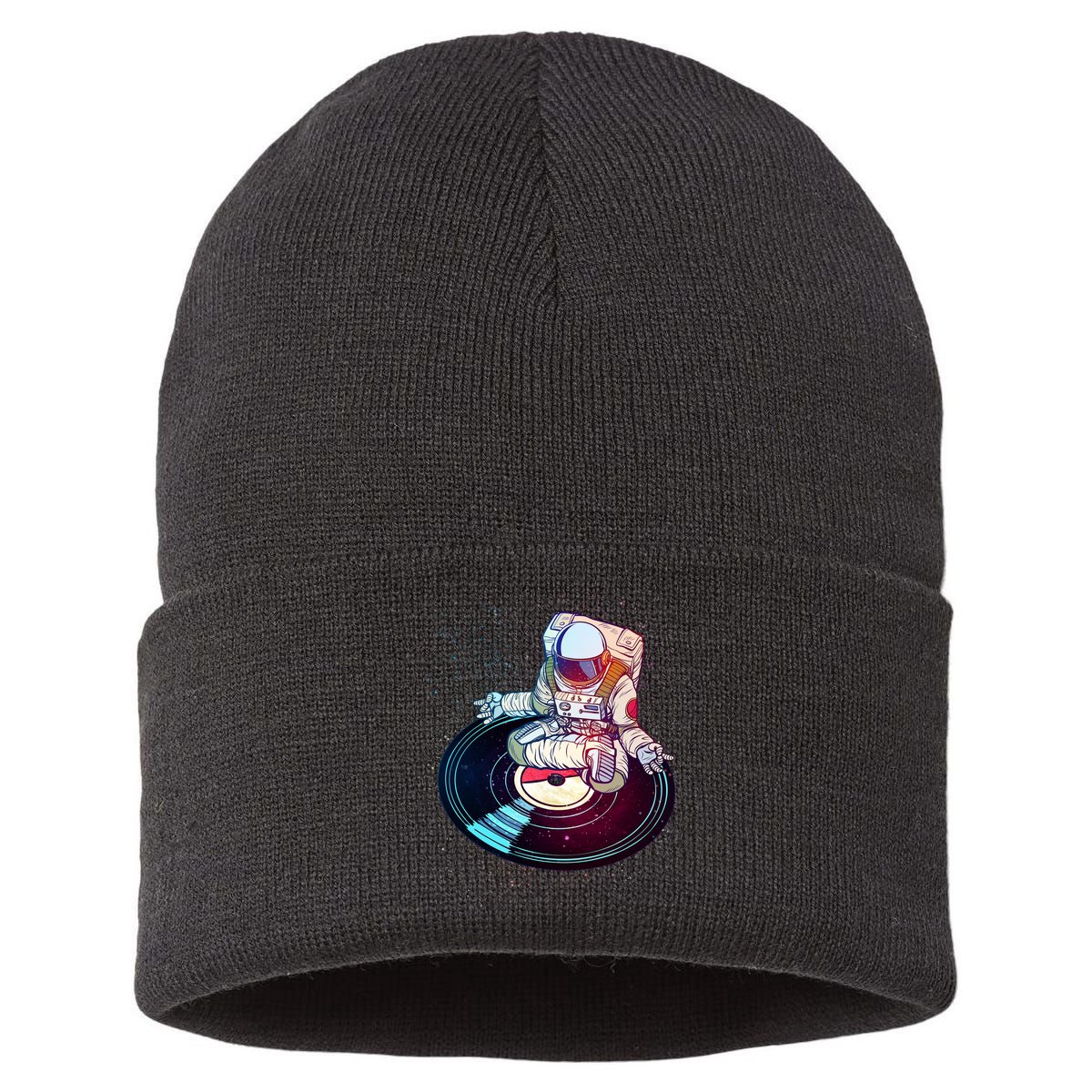 Astronaut Yoga Music Record Sustainable Knit Beanie