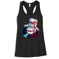 Astronaut Yoga Music Record Women's Racerback Tank