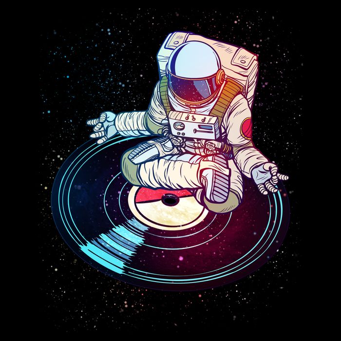 Astronaut Yoga Music Record Baby Bodysuit