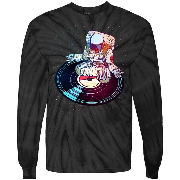 Astronaut Yoga Music Record Tie-Dye Long Sleeve Shirt