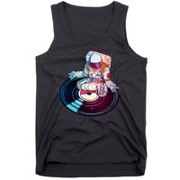 Astronaut Yoga Music Record Tank Top