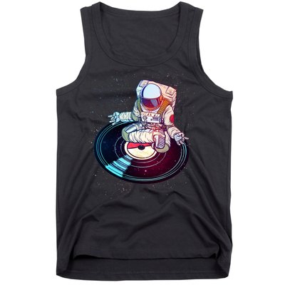 Astronaut Yoga Music Record Tank Top