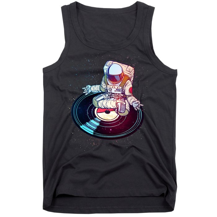 Astronaut Yoga Music Record Tank Top