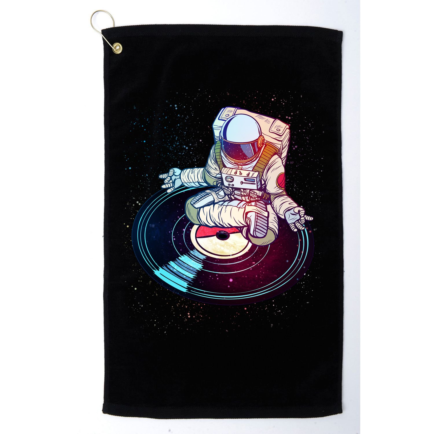 Astronaut Yoga Music Record Golf Towel