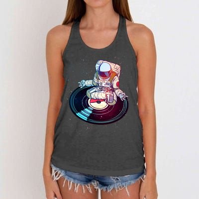 Astronaut Yoga Music Record Women's Knotted Racerback Tank